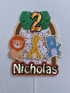 JUNGLE SAFARI CAKE TOPPER 3D l PERSONALIZED ASSEMBLED